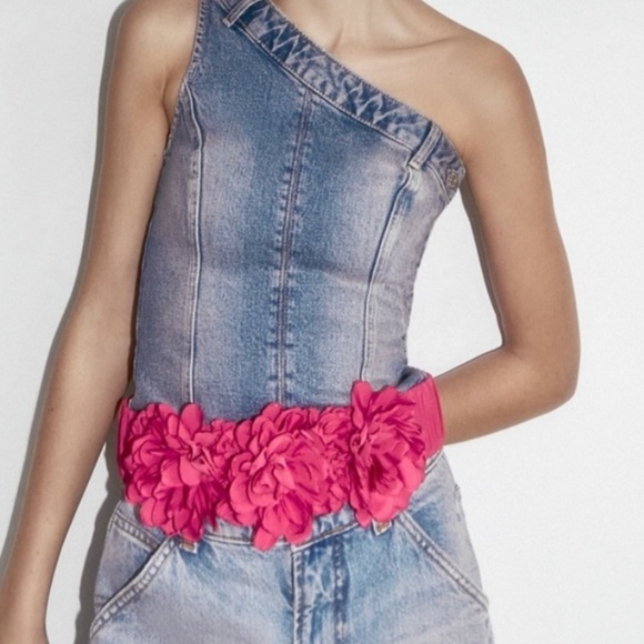 Zara limited edition bohemian floral fabric belt main image 4